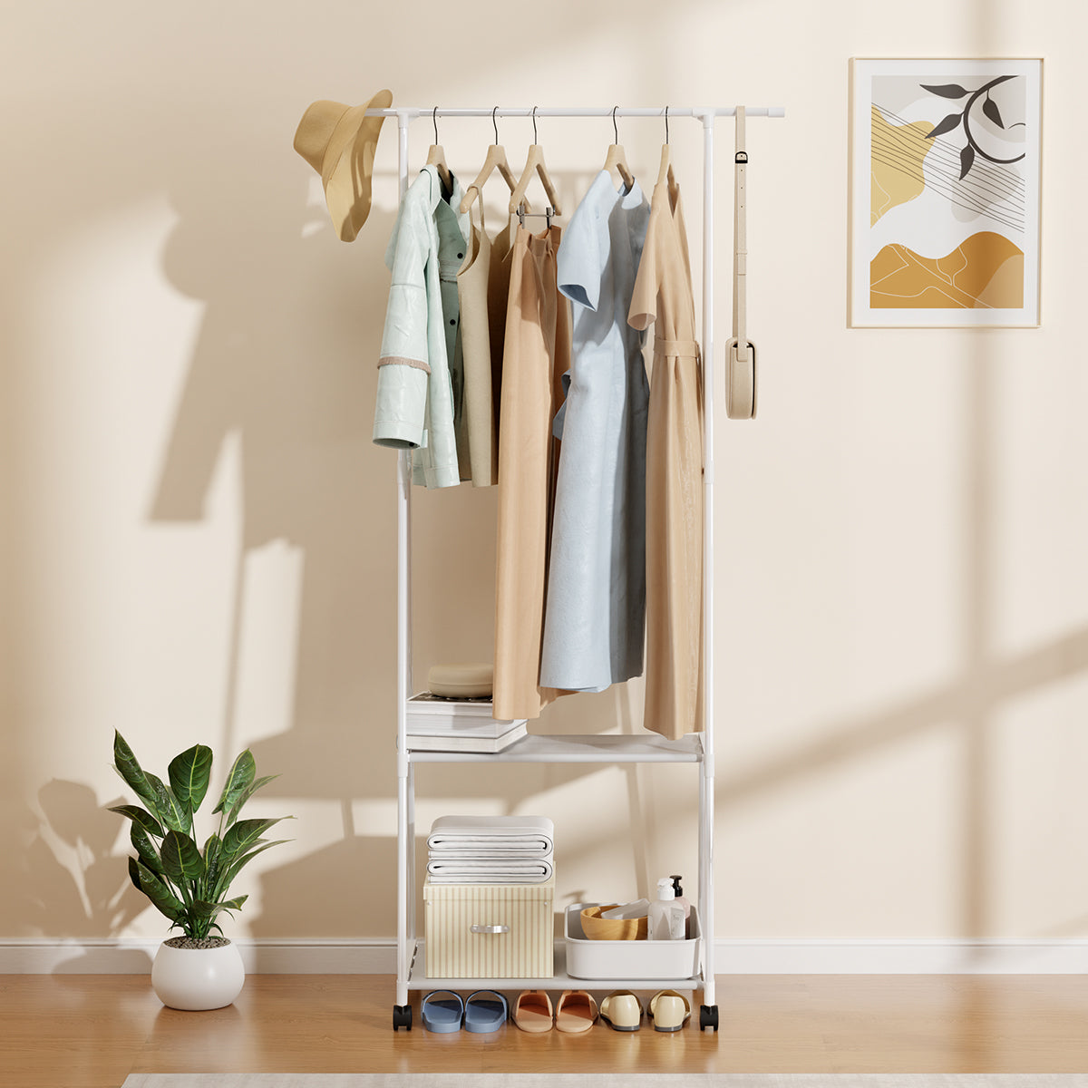 【COD】AONEZ Rak Gantungan Baju Rak Sepatu Stand Hanger Jemuran Rak penyimpanan Tempat Tas Topi Sepatu