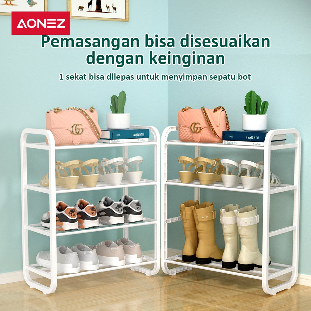 【COD】AONEZ Rak Sepatu Serbaguna 4 Susun Tempat Sepatu Rak Sandal