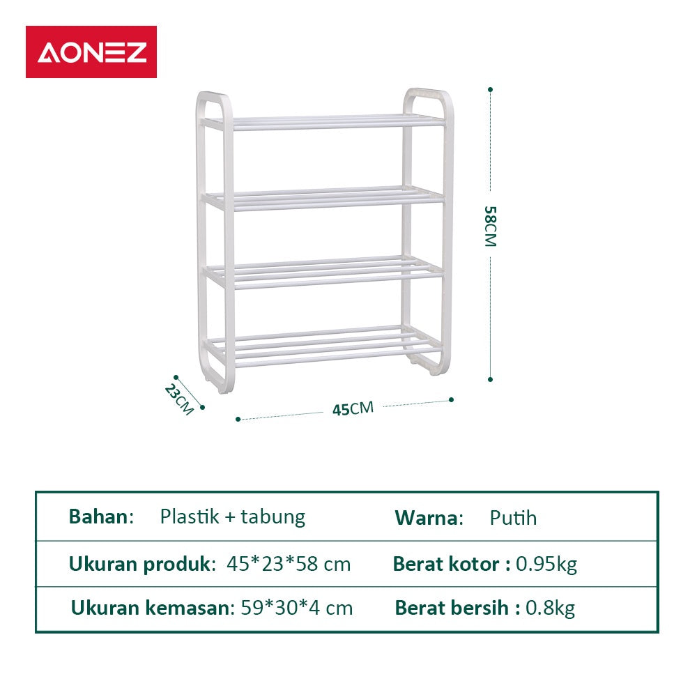 【COD】AONEZ Rak Sepatu Serbaguna 4 Susun Tempat Sepatu Rak Sandal