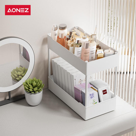 【COD】AONEZ Rak Dapur Square Rak Kosmetik Rak Susun Serbaguna rak kamar mandi portable 2 susun