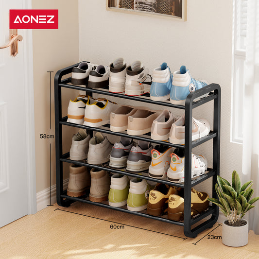 【COD】AONEZ INS Fashion Style Rak Sepatu 4 Susun Minimalis Besi Bertingkat Rak Susun Sepatu